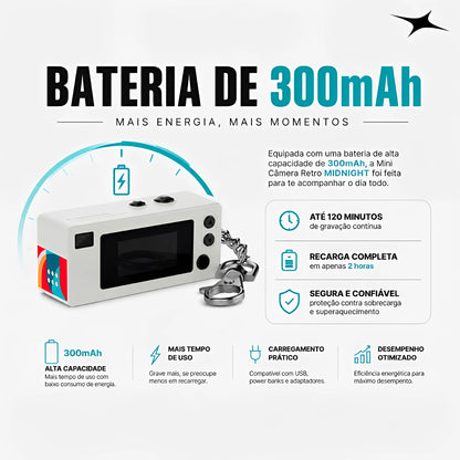 Mini Câmera Filmadora Recarregável da MIDNIGHT