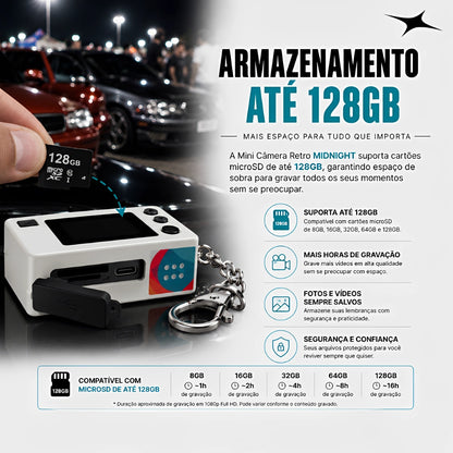 Mini Câmera Filmadora Recarregável da MIDNIGHT